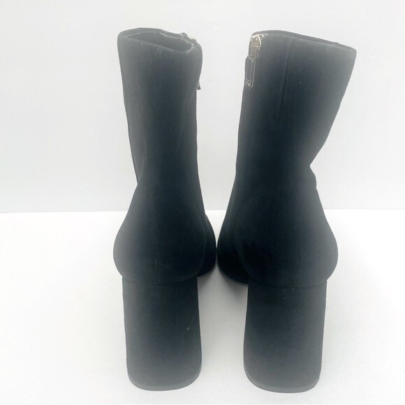 SAM EDELMAN Codie Black Leather Side Zipper Square Toe Heeled Booties Size 10.5 - Picture 8 of 11